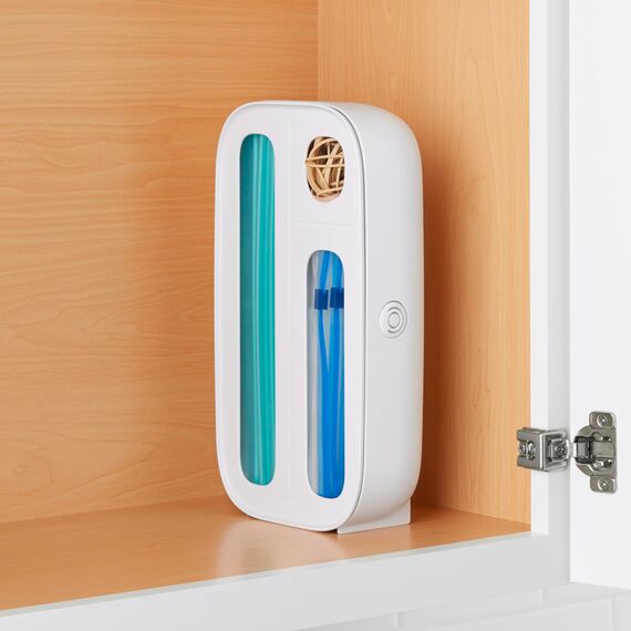 YouCopia StoraBag Schubladenspender für Lebensmittelbeutel, 3 Schlitze, Kunststoff, Sandwichbeutel, Organizer für die Küche, Weiß