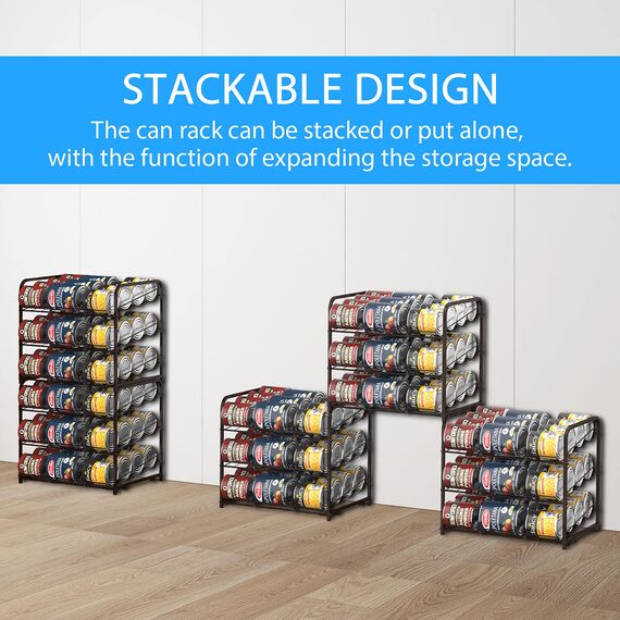 HAITRAL 2 Stück Dosenregal-Organizer, 3 Etagen, stapelbarer Dosenspender, Halter, für Lebensmittelaufbewahrung, Arbeitsplatten oder Küchenschränke, Aufbewahrung für 36 Dosen (jeweils), Bronze