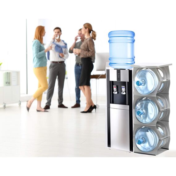 Bariboo Stapelbares Wasserflaschen-Aufbewahrungsregal, Beste Wasserkrüge, 1,8 l, Krughalter für Küche, Schrank und Büro, verstärktes Polypropylen (Schwarz, 3 Plus Regal)