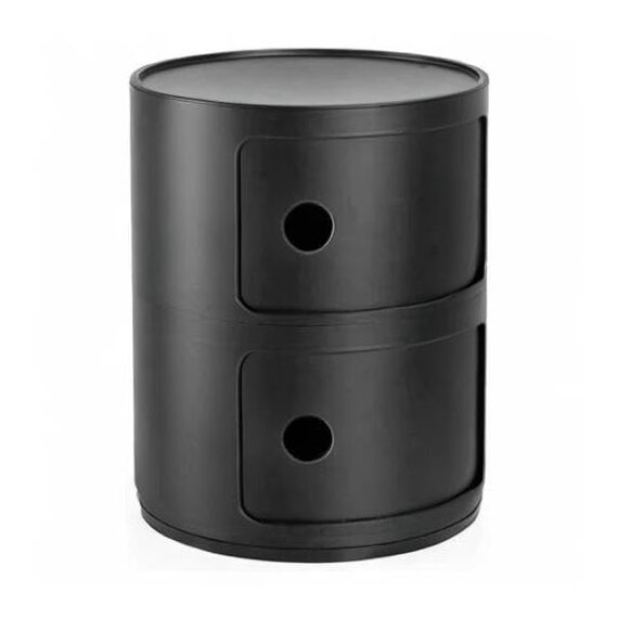 Kartell Componibili Recycled, Container 2-fächer, Matt-schwarz