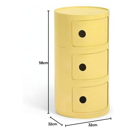 Kartell Componibili Bio, Container 3-fächer, Gelb