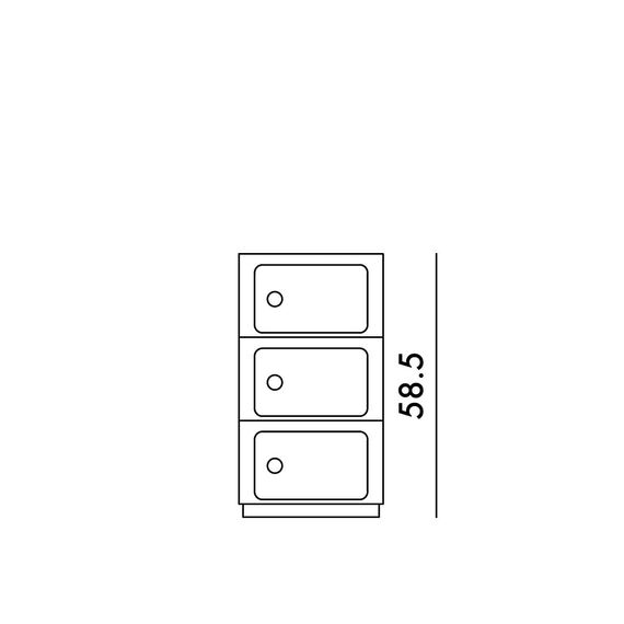 Kartell Componibili Bio, Container 3-fächer, Gelb