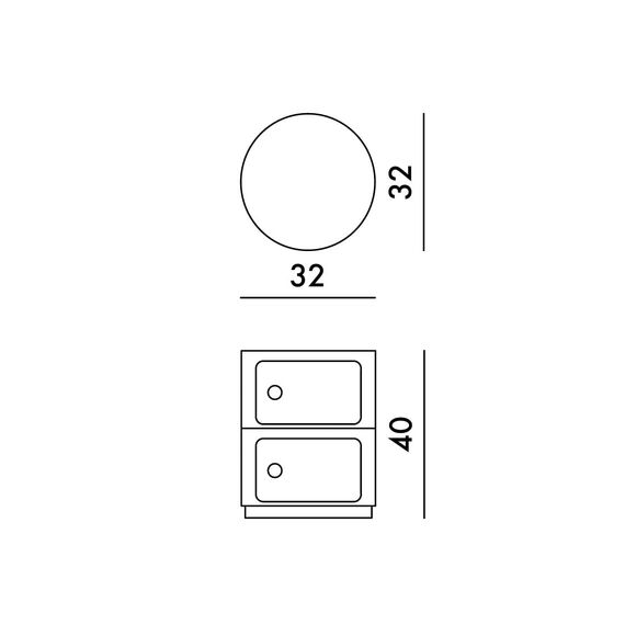Kartell Componibili, 2 Elements, Weiß, Runde Basis