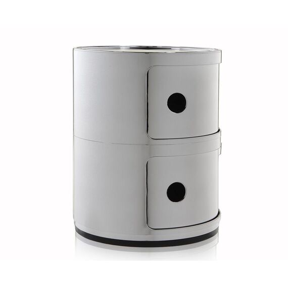 Kartell Componibili, 2 Elements, Verchromt, Runde Basis