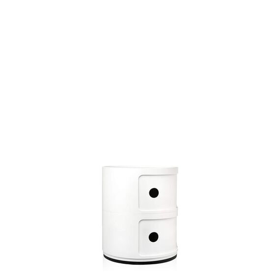 Kartell Componibili, 2 Elements, Weiß, Runde Basis