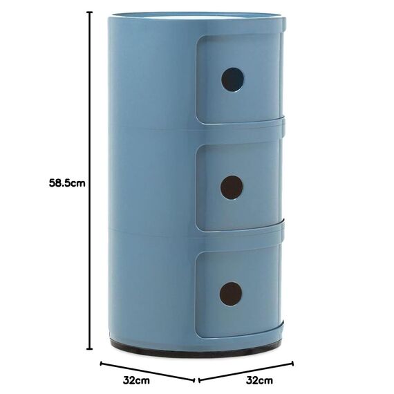 Kartell Componibili, Container 3-fächer, Hellblau