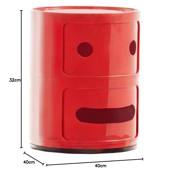 Kartell Componibili Container neutral, Kunststoff, Rot, 32 x 32 x 40 cm