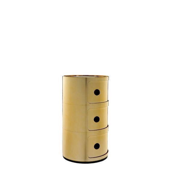 Kartell Componibili, 3 Elements, Gold, Runde Basis