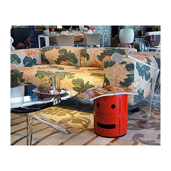 Kartell Componibili Container lächelnd, Kunststoff, Rot, 32 x 32 x 40 cm