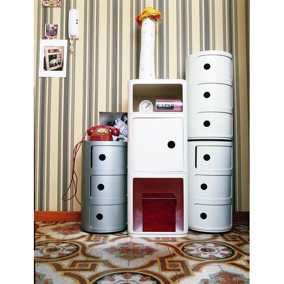 Kartell Componibili, 2 Elements, Grün, Runde Basis