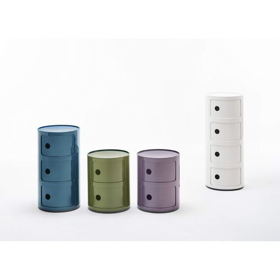 Kartell Componibili, 3 Elements, Blau, Runde Basis