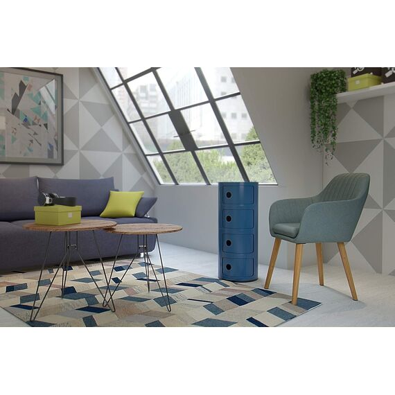 Kartell Componibili, 4 Elements, Blau, Runde Basis