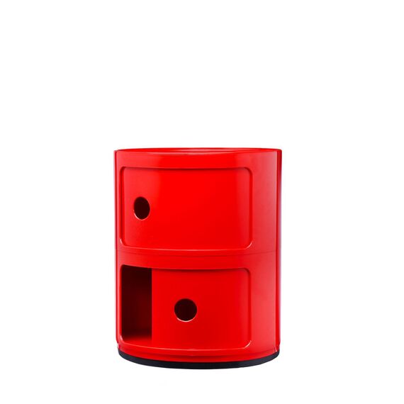 Kartell Componibili, 2 Elements, Rot, Runde Basis