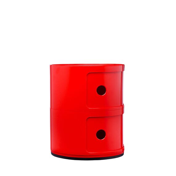 Kartell Componibili, 2 Elements, Rot, Runde Basis