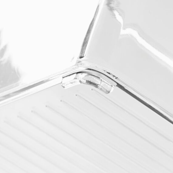 iDesign bac rangement frigo, longue boîte alimentaire en plastique, boîte conservation alimentaire à poignées, transparent, Durchsichtig