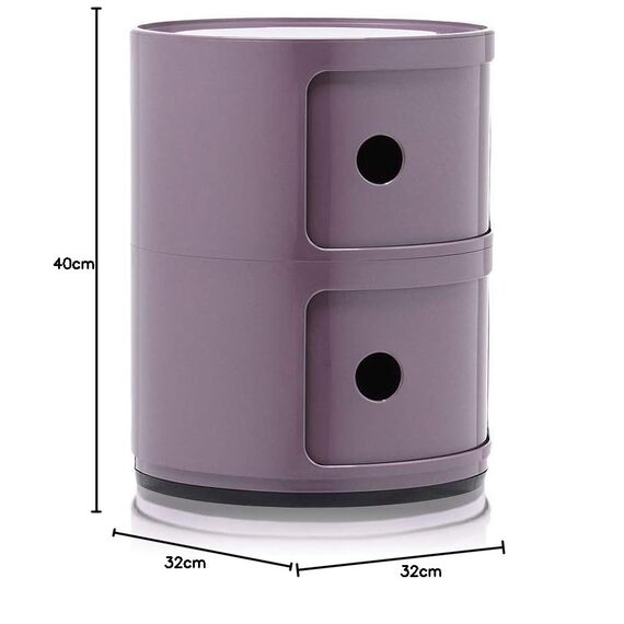 Kartell Componibili, 2 Elements, Violet, Runde Basis