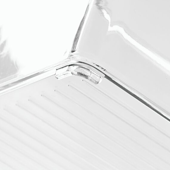 InterDesign bac rangement frigo, petite boîte alimentaire spacieuse en plastique, boîte conservation alimentaire à poignées, transparent, Durchsichtig