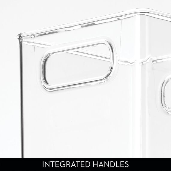 iDesign 71530EU Cabinet/Kitchen Binz Aufbewahrungsbox, mittelgroßer Küchen Organizer aus Kunststoff, würfelförmige Box, 15,2 cm x 15,2 cm x 15,2 cm, durchsichtig