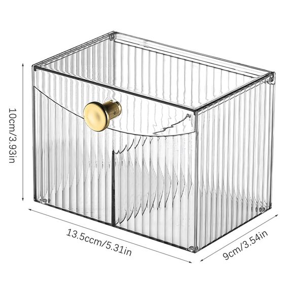 Hwtcjx Wattestäbchen Halter, Wattepad-Halter, Wattepads Aufbewahrung, Wattestäbchen Behälter mit bezug, Wattepadspender Acryl, für Wohnzimmer, Schlafzimmer, Badezimmer