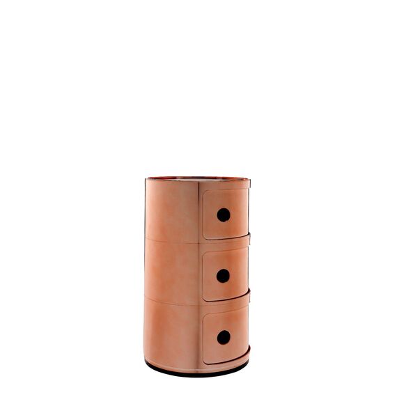 Kartell Componibili, 3 Elements, Kupfer, Runde Basis