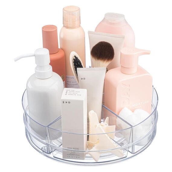 Roninkier Drehteller mit 5 herausnehmbaren Aufbewahrungsbehältern, Snack Medizin Schrank Veranstalter, klare Kunststoff-Behälter für Küche Vorratskammer Organisation und Lagerung