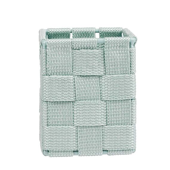 WENKO 22576100 Adria Aufbewahrungskorb mit Deckel Mint Würfel - Badkorb Küchenkorb, Polypropylen , 7.5 x 7.5 x 9.0 cm