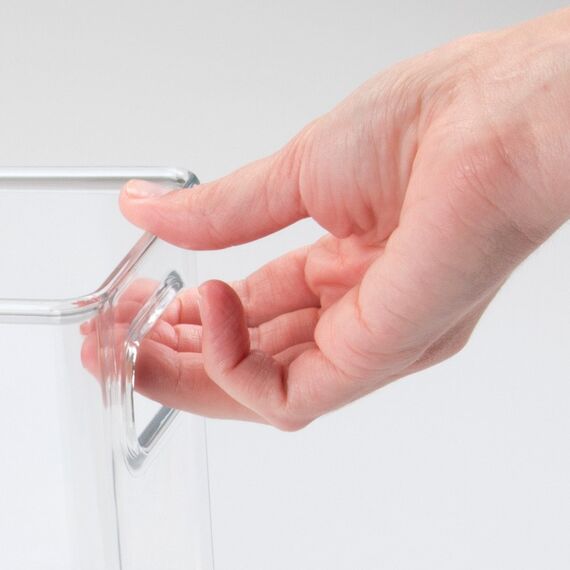 iDesign Cabinet/Kitchen Binz Aufbewahrungsbox, mittelgroßer Küchen Organizer aus Kunststoff, lange Box, durchsichtig, 25 cm x 10 cm x 15 cm (Packung mit 2)