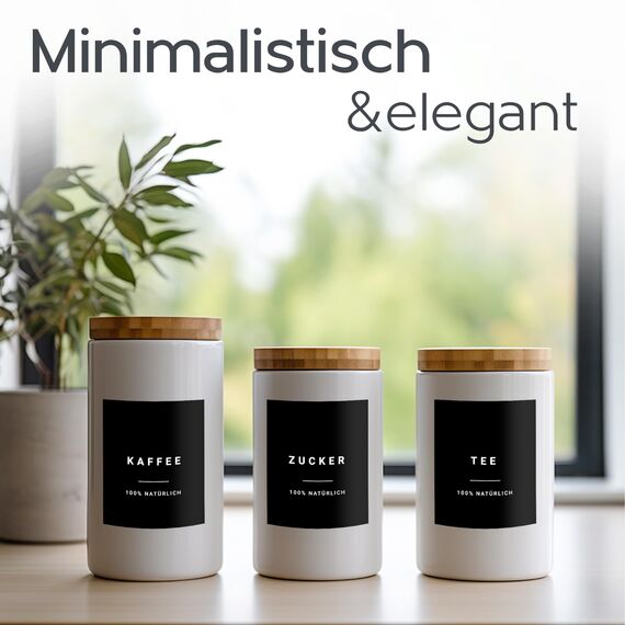 Homety Aufbewahrungsetiketten – Komplettes XXL-Set weiß – selbstklebend 288 Stück – runder minimalistischer Aufkleber – wasserfest