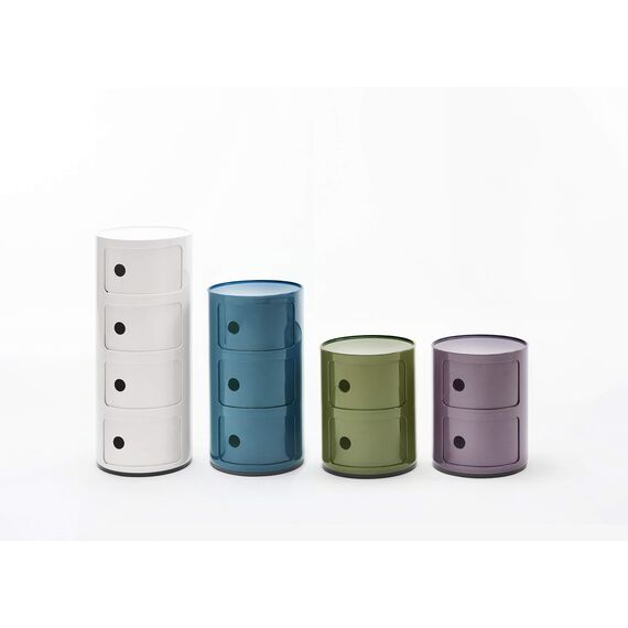 Kartell Componibili, 3 Elements, Violet, Runde Basis