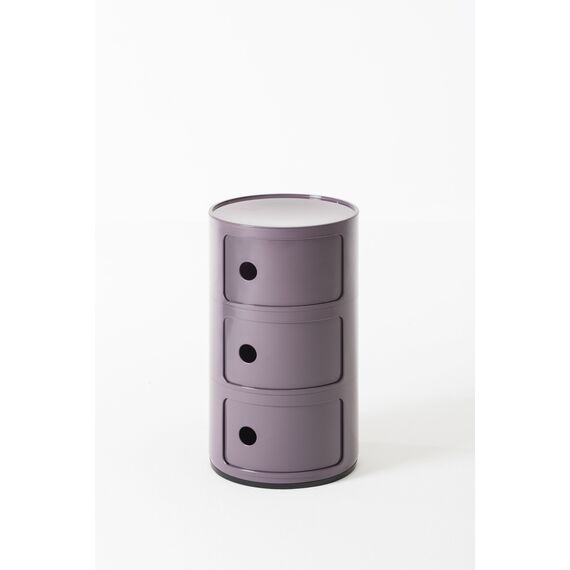Kartell Componibili, 3 Elements, Violet, Runde Basis