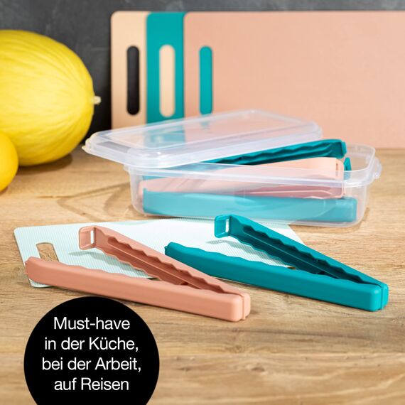 Moritz & Moritz 5X Verschlussclips groß 20 cm mit Aufbewahrungsbox bunt – Gefrierbeutel Clips zur Lebensmittelaufbewahrung –Tütenclips XXL in Klarsichtbox