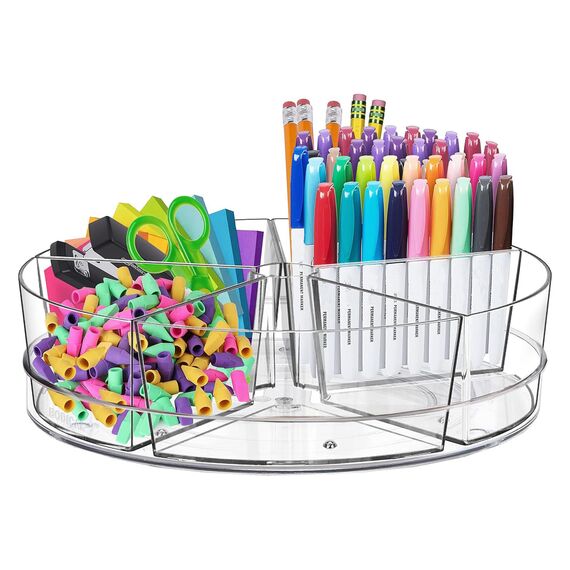 Roninkier Drehteller mit 5 herausnehmbaren Aufbewahrungsbehältern, Snack Medizin Schrank Veranstalter, klare Kunststoff-Behälter für Küche Vorratskammer Organisation und Lagerung