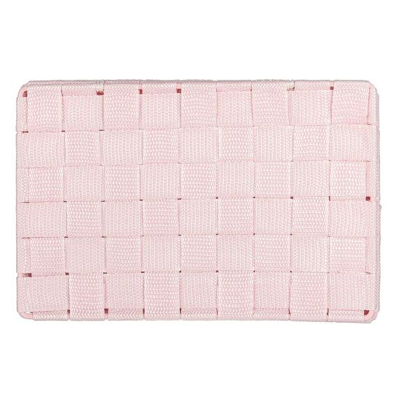 WENKO Aufbewahrungskorb mit Deckel Adria Rosa Klein - Badkorb mit Deckel und 4 Fächern, Polypropylen, 26 x 7.5 x 17 cm, Rosa