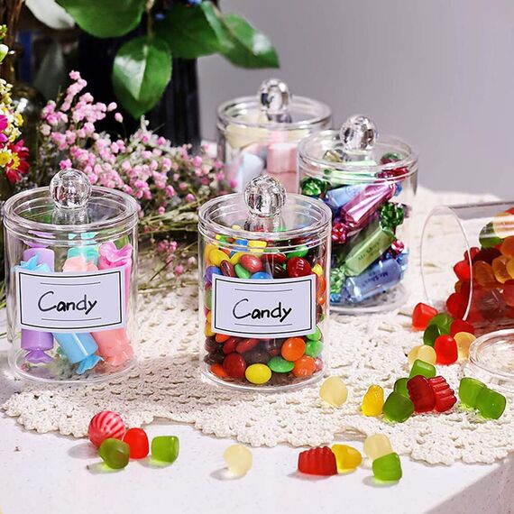 Hwtcjx 2 Stück Wattestäbchen Halter, Wattepad-Halter, Wattepads Aufbewahrung, Wattestäbchen Behälter, mit Deckel, Staub- und Feuchtigkeitsbeständig, für Wohnzimmer, Schlafzimmer, Badezimmer (C)