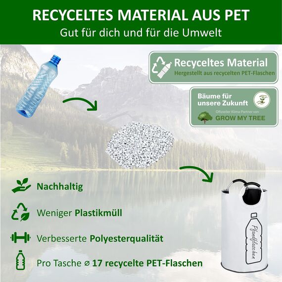 COTTARA® Original Pfandflaschen Sammelbehälter – Flaschensammler Leergut Behälter aus wasserabweisendem Material für Küche – Idealer Pfandbehälter zur Flaschenaufbewahrung – weiß 70L