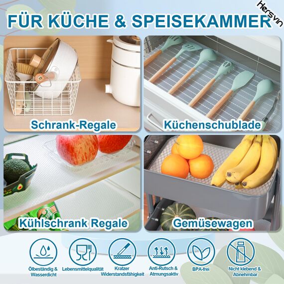 Hersvin Schubladenmatte 3 Stücke 30cmx150cm Schubladeneinlage Eva Schrankpapier Nicht Klebende Wasserfest Unterlage Teppich für Küchenschränke Regalschrank (Transparent Punkt)