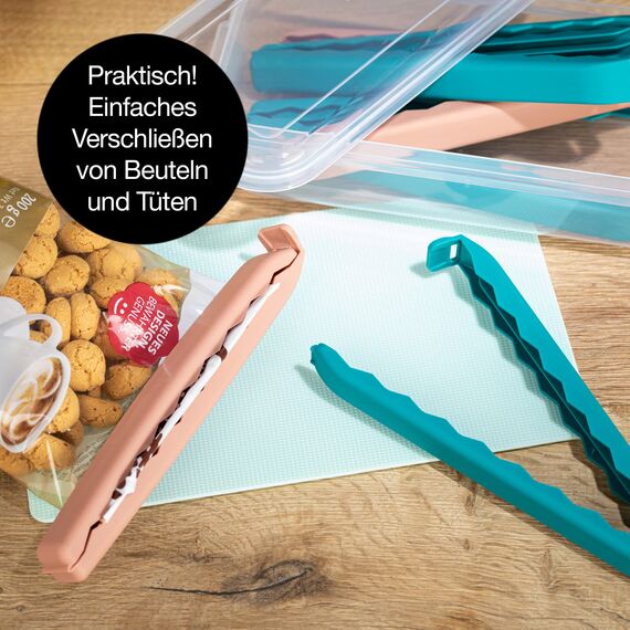 Moritz & Moritz 5X Verschlussclips groß 20 cm mit Aufbewahrungsbox bunt – Gefrierbeutel Clips zur Lebensmittelaufbewahrung –Tütenclips XXL in Klarsichtbox