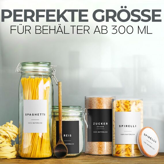 Homety Aufbewahrungsetiketten – Komplettes XXL-Set weiß – selbstklebend 288 Stück – runder minimalistischer Aufkleber – wasserfest
