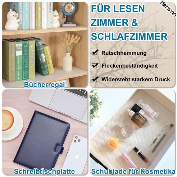 Hersvin Schubladenmatte 3 Stücke 30cmx150cm Schubladeneinlage Eva Schrankpapier Nicht Klebende Wasserfest Unterlage Teppich für Küchenschränke Regalschrank (Transparent Punkt)