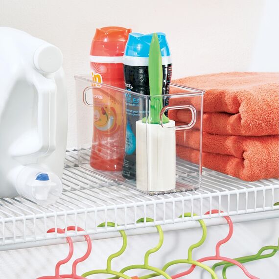 InterDesign Cabinet/Kitchen Binz Aufbewahrungsbox, mittelgroßer Küchen Organizer aus Kunststoff, lange Box, durchsichtig, 25 cm x 10 cm x 15 cm