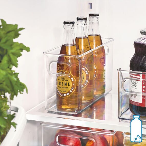 InterDesign Cabinet/Kitchen Binz Aufbewahrungsbox, mittelgroßer Küchen Organizer aus Kunststoff, lange Box, durchsichtig, 25 cm x 10 cm x 15 cm