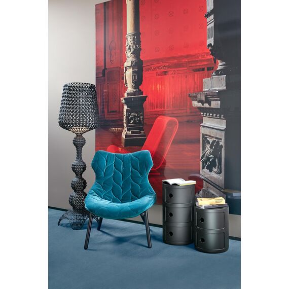 Kartell Componibili Recycled, Container 3-fächer, Matt-schwarz