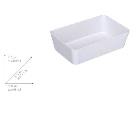 WENKO Ablage Candy, praktische Badezimmerablage für Badaccessoires, Aufbewahrung & Organisation in Bad und Gäste-WC in elegantem Design aus hochwertigem Kunststoff, BPA-frei, 22 x 14 x 6 cm, Weiß