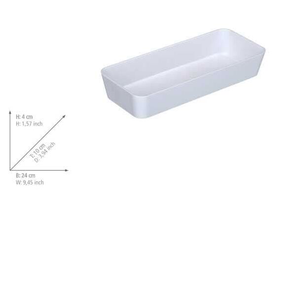 WENKO Ablage Candy, praktische Badezimmerablage für Badaccessoires, Aufbewahrung & Organisation in Bad und Gäste-WC in elegantem Design aus hochwertigem Kunststoff, BPA-frei, 24 x 10 x 4 cm, Weiß