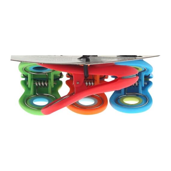 OXO Good Grips Magnetische Multifunktionsclips 4er-Set, Plastik, farbig, 10.16 x 3.81 x 11.12 cm