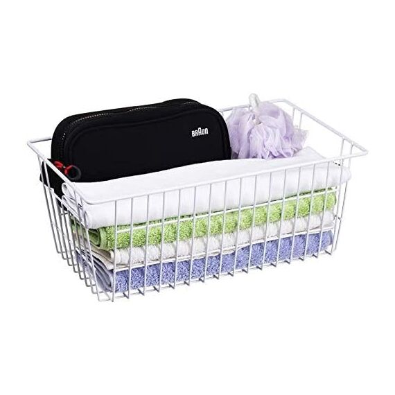 SANNO SANNO Draht-Aufbewahrungskörbe Gefrierkörbe Bauernhaus-Organisator-Aufbewahrungsbehälter Große Organisator-Behälter für Speisekammer-Organisation Aufbewahrungsbehälter Rack mit Griffen-Set von 2