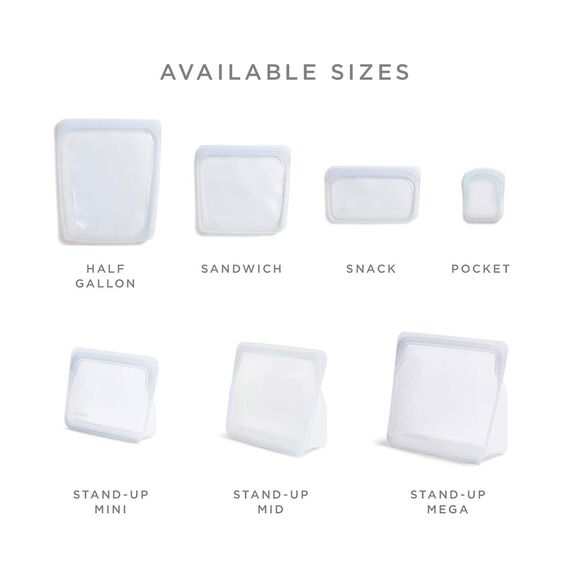 Stasher Bag Premium Silikonbeutel wiederverwendbar für Lebensmittel, Stand Up Mid Bag, Aqua, Dauerhaft, Backofen, spülmaschinen & gefriersicher, Umweltfreundlich, Lunch-Tasche, Leckagefrei, 1656ml