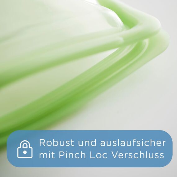 Stasher Bag Premium Silikonbeutel wiederverwendbar für Lebensmittel, Stand Up Mid Bag, Blau, Dauerhaft, Backofen, spülmaschinen & gefriersicher, Umweltfreundlich, Lunch-Tasche, Leckagefrei, 1656ml