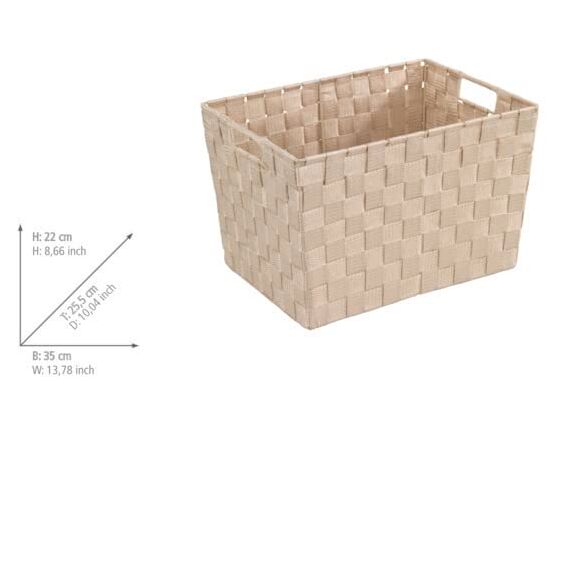 WENKO Aufbewahrungskorb Adria M Beige - Badkorb Fassungsvermögen: 13.2 l, Polypropylen, 35 x 22 x 25.5 cm, Beige