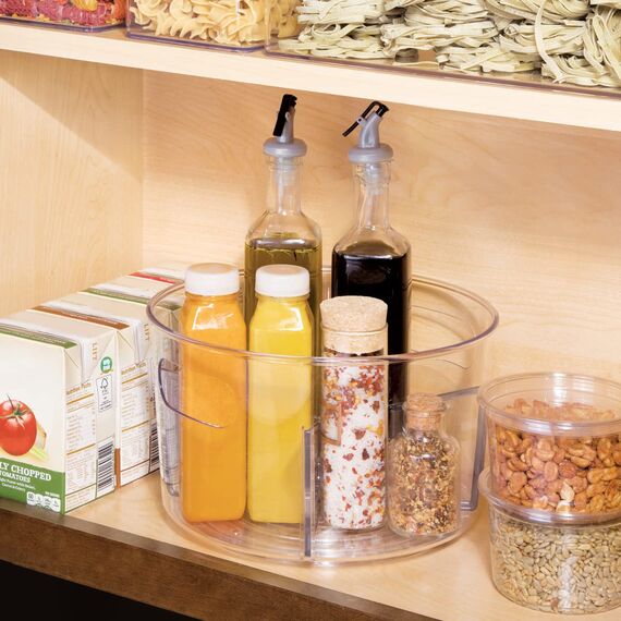 iDesign Linus Drehteller-Organizer aus BPA-freiem Kunststoff mit herausnehmbaren Trennwänden, Spinner